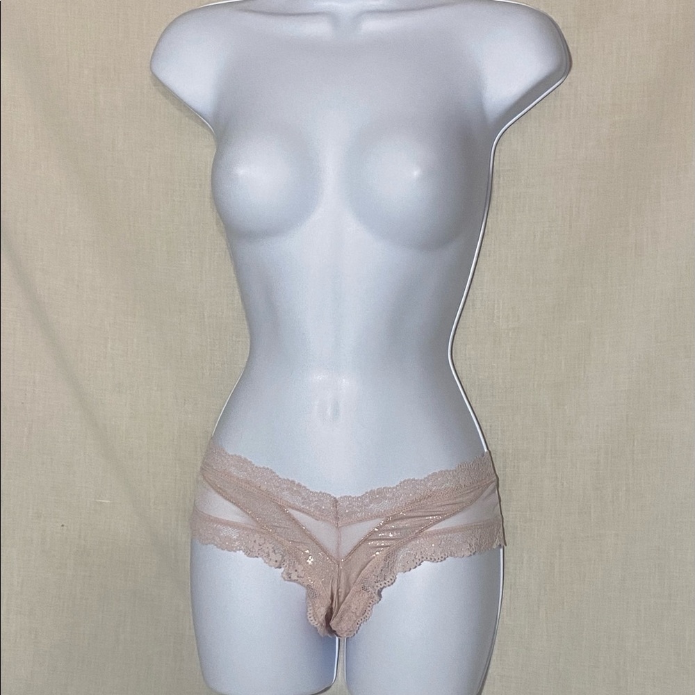 Victoria’s Secret Light Pink With Gold Embellishments Cheeky Panties